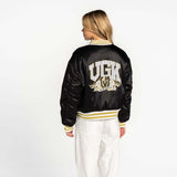 Vegas Golden Knights Satin Oversized Bomber Jacket - Vegas Team Store
