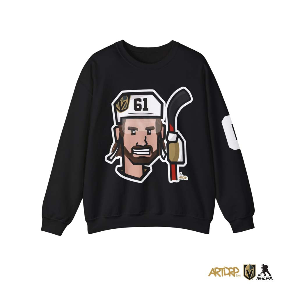 Vegas Golden Knights #61 Mark Stone Caricature Crewneck - Vegas Team Store