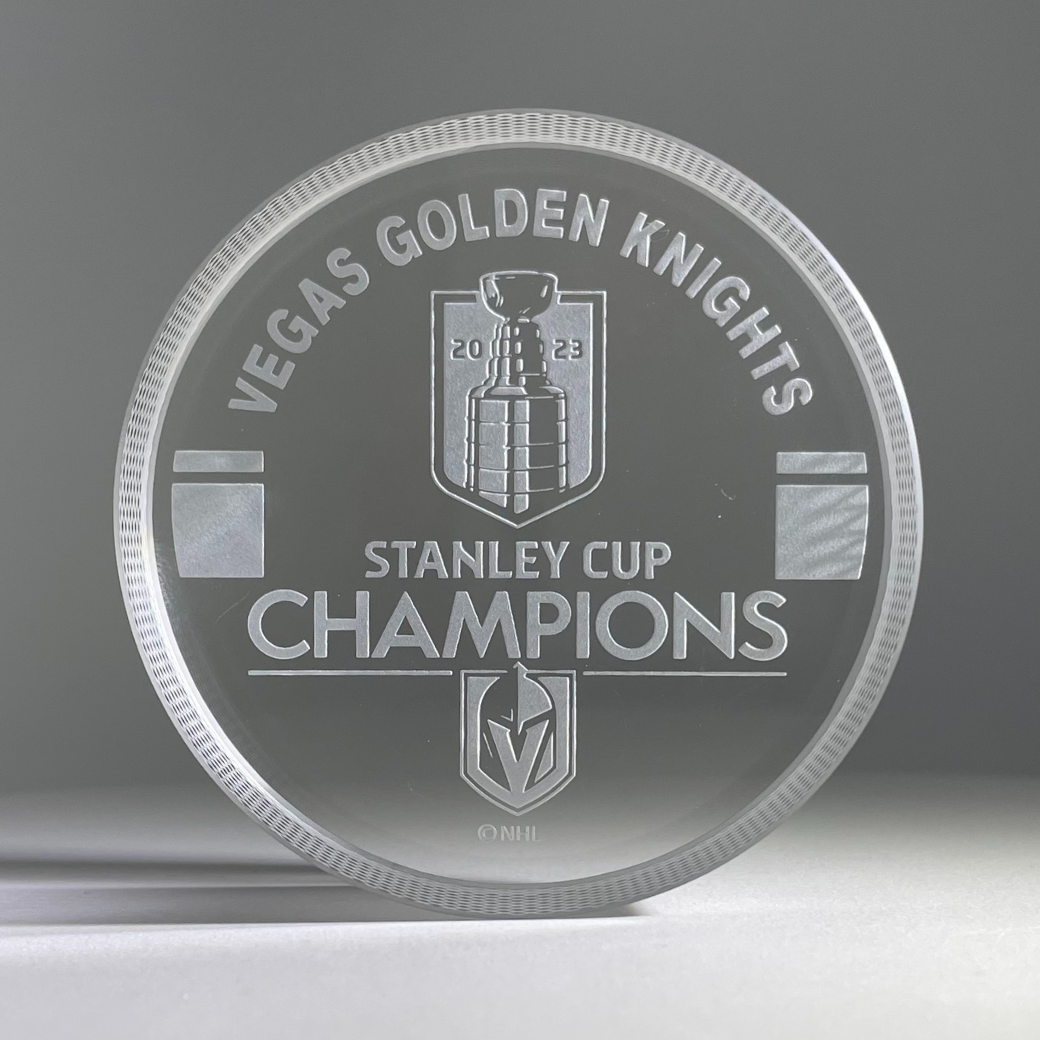 Vegas Golden Knights 2023 Stanley Cup Champions Crystal Puck