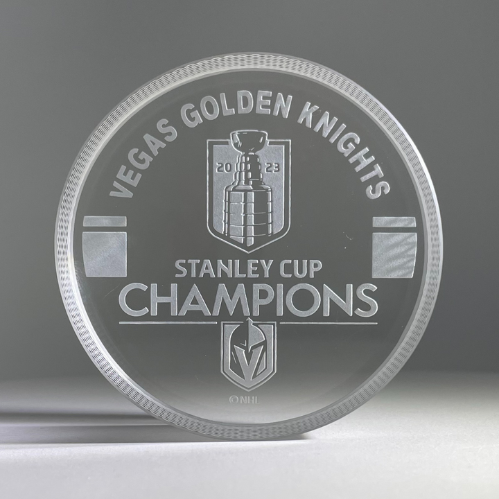 Vegas Golden Knights 2023 Stanley Cup Champions Crystal Puck