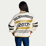 Vegas Golden Knights Boxy Jacquard Full-Zip Sweater
