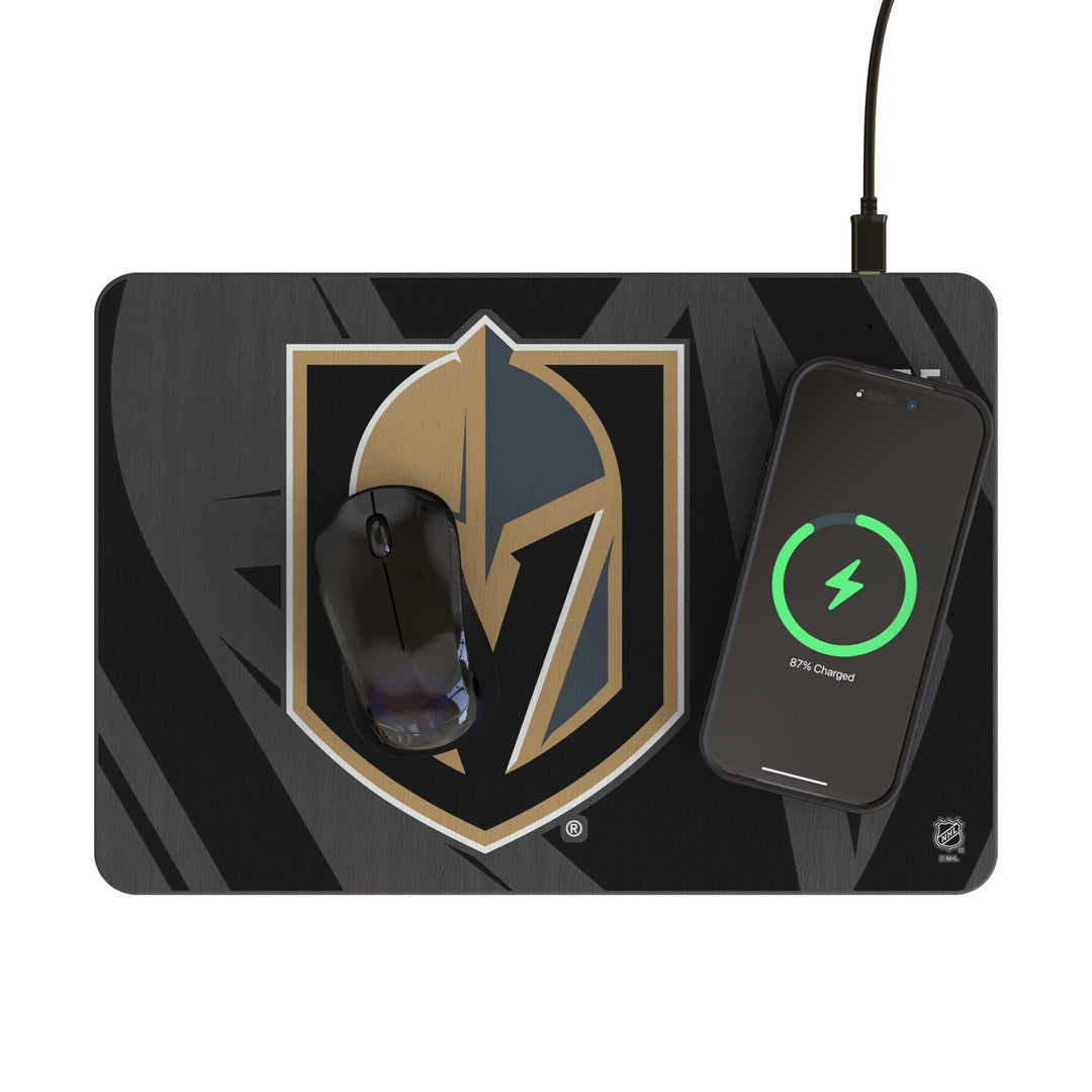 Vegas Golden Knights Monocolor Tilt 15-Watt Wireless Charger and Mouse Pad