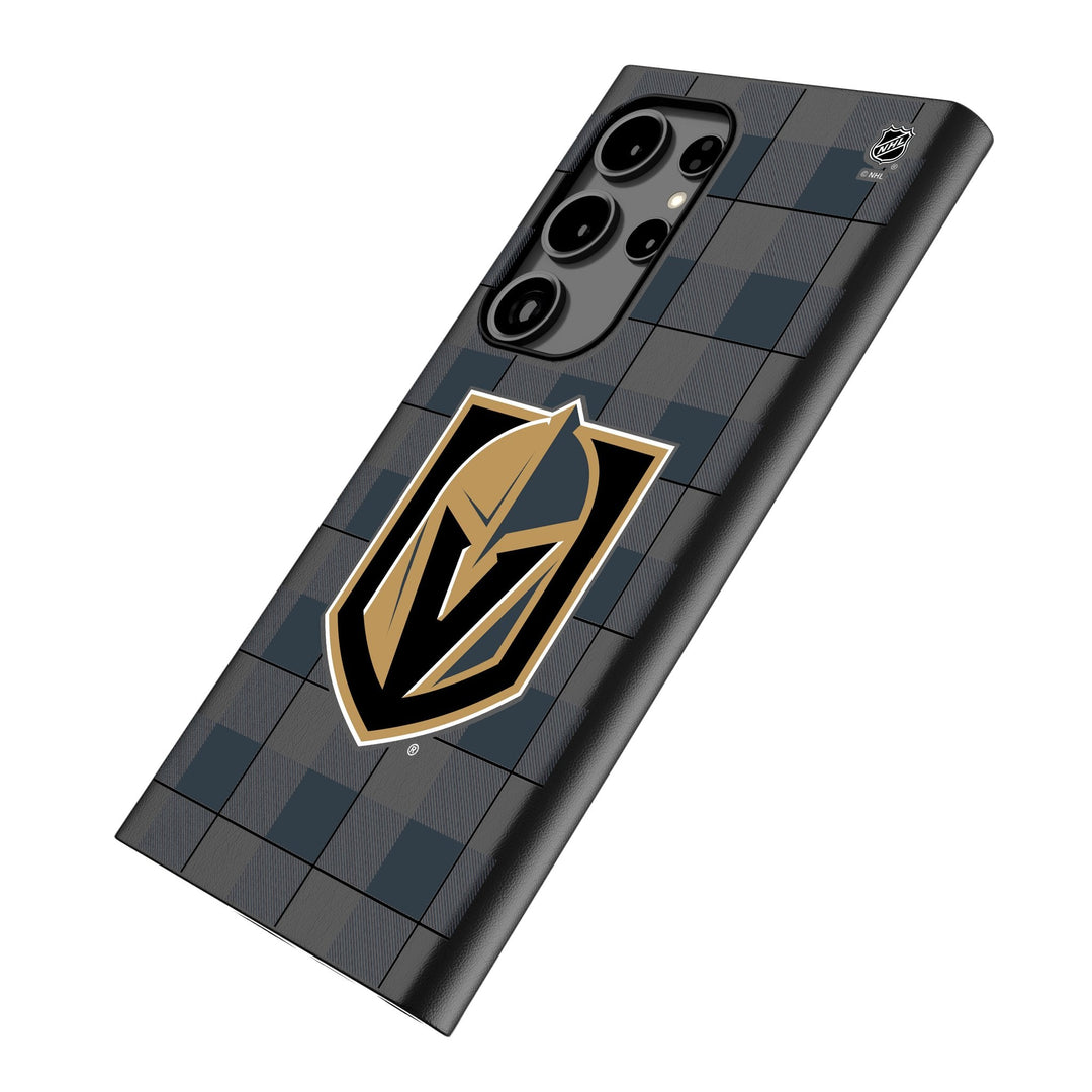 Vegas Golden Knights Plaid MagSafe Compatible Phone Case for Samsung Galaxy