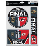 Vegas Golden Knights vs. Carolina Hurricanes 2026 Stanley Cup Final 3 Match-Up 3 Pack Decals