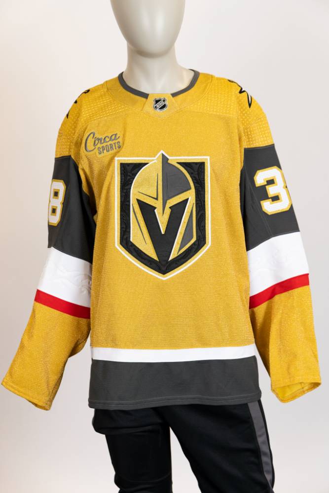 Game-Issued:#38 Jordan Gustafson Gold Jersey 2022/23 Set 1-15740