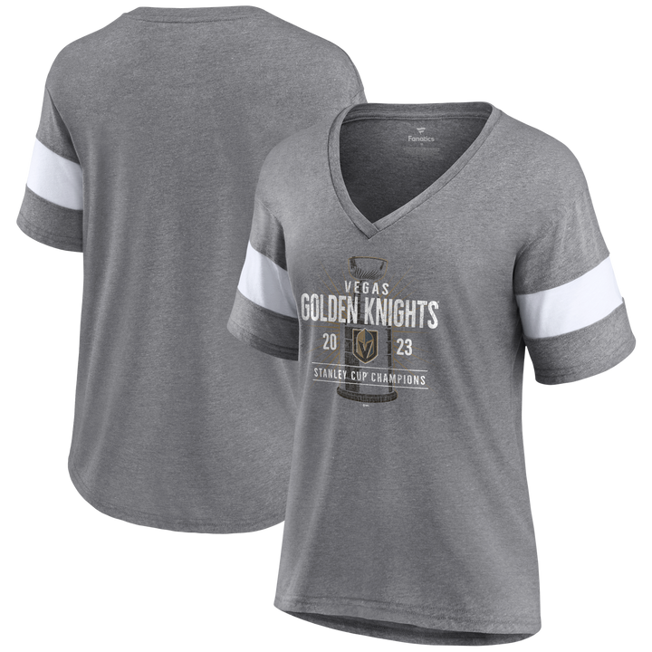 Vegas Golden Knights Women's 2023 Stanley Cup Champs Gray Shootout Tee