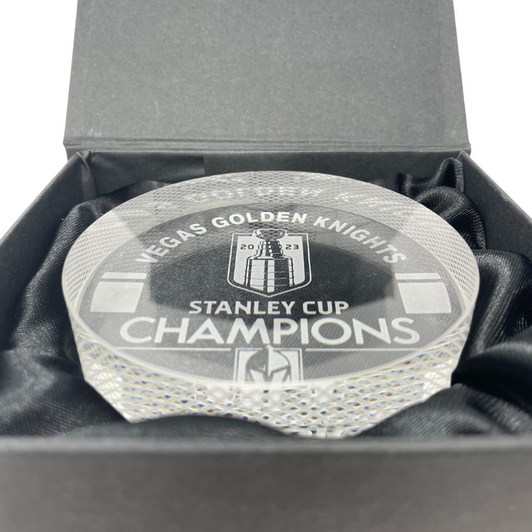 Vegas Golden Knights 2023 Stanley Cup Champions Crystal Puck