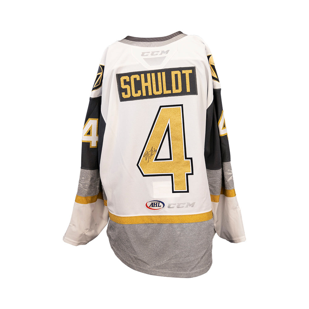 #4 Jimmy Schuldt: Game-Worn & Signed White Jersey - Jersey