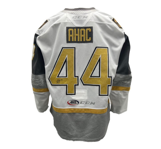 #44 Layton Ahac Game-Worn & Signed White Jersey - Jersey