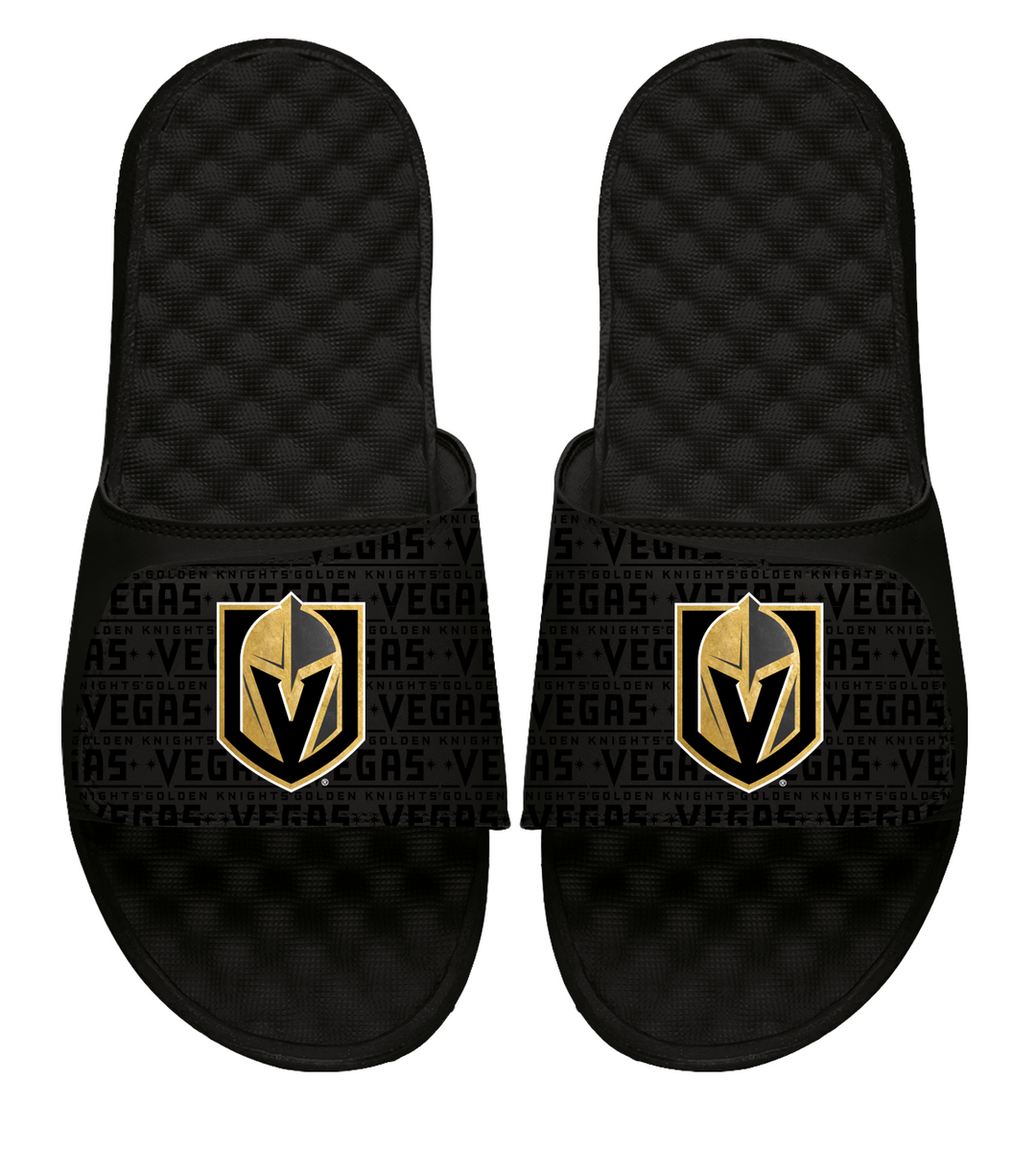 Vegas Golden Knights Tonal Pattern Black Slides
