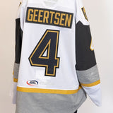Game-Worn:#4 Mason Geertsen White Jersey-513