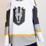 Game-Worn:#4 Mason Geertsen White Jersey-513