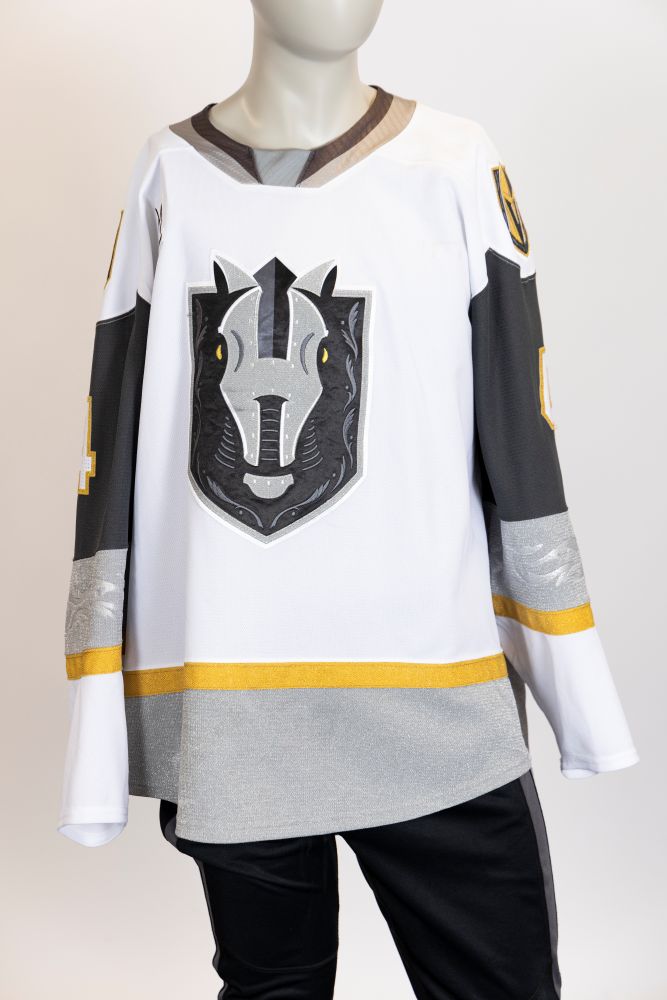 Game-Worn:#4 Mason Geertsen White Jersey-513