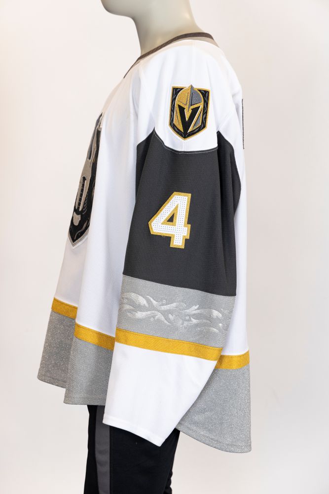 Game-Worn:#4 Mason Geertsen White Jersey-513