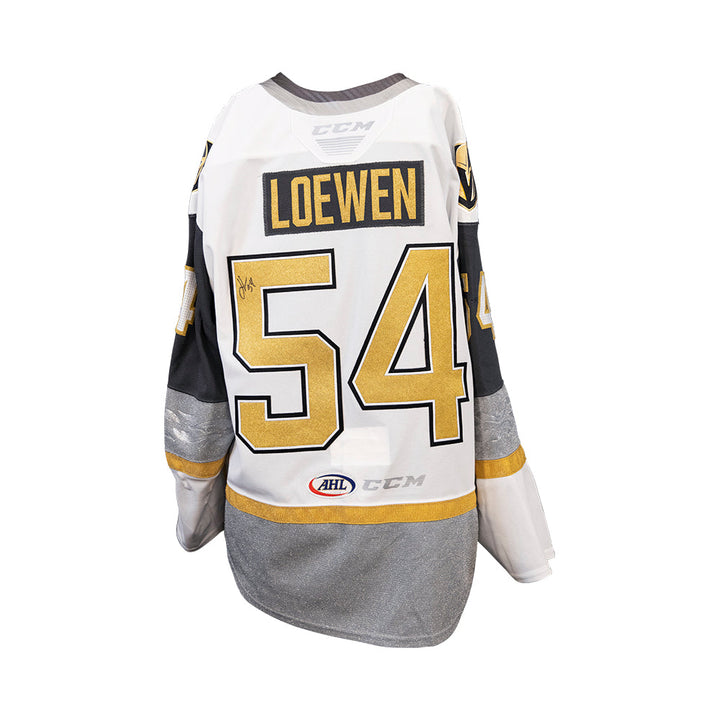 #54 Jermain Loewen: Game-Worn & Signed White Jersey - Jersey