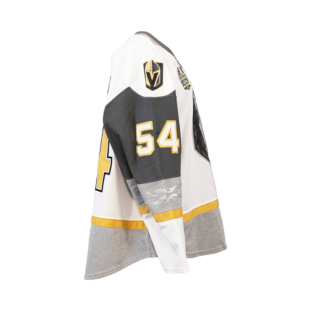 #54 Jermain Loewen: Game-Worn & Signed White Jersey - Jersey