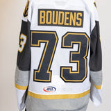 Game-Worn:#73 Matt Boudens White Jersey-493