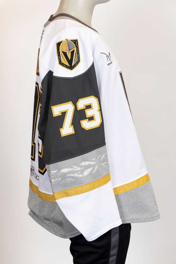 Game-Worn:#73 Matt Boudens White Jersey-493