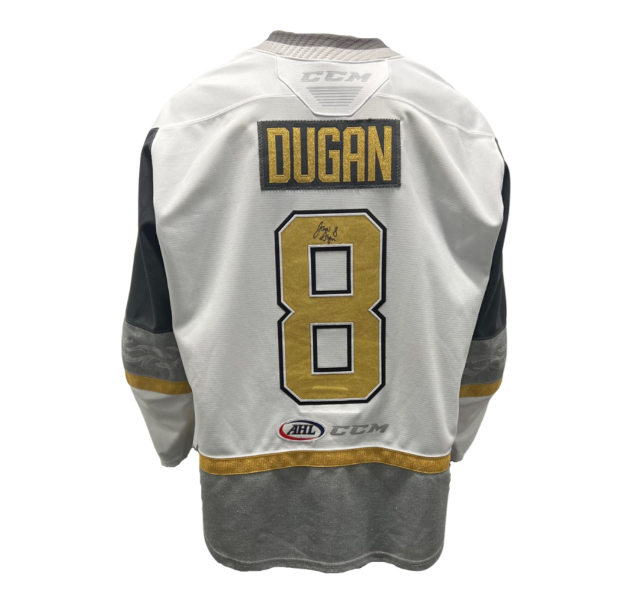 #8 Jack Dugan: Game-Worn & Signed White Jersey - Jersey