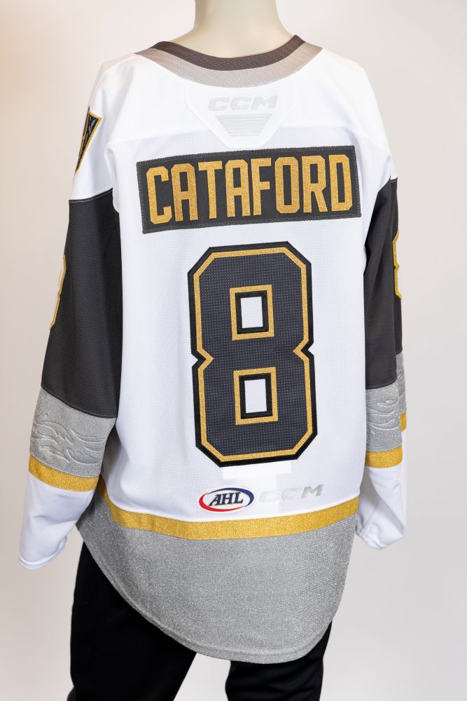 Game-Worn:#8 Matthieu Cataford White Jersey-516