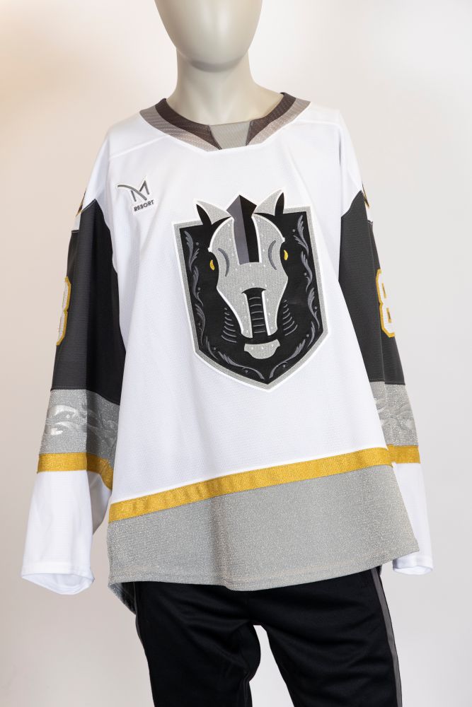 Game-Worn:#8 Matthieu Cataford White Jersey-516