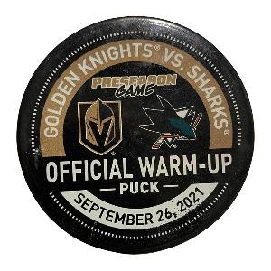 9/26/21 Preseason SJS vs. VGK Warm-up Puck - Puck