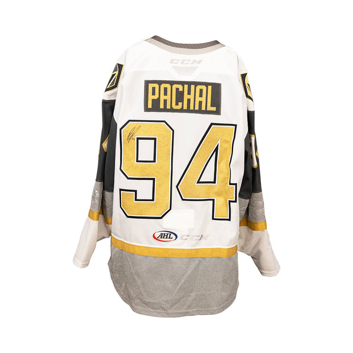 #94 Brayden Pachal: Game-Worn & Signed White Jersey - Jersey