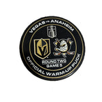 VGK vs ANA Round 2 Game 5 Warm-Up Puck - Vegas Team Store