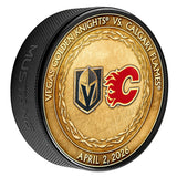 CGY vs. VGK Match-Up Puck 4/2/2026