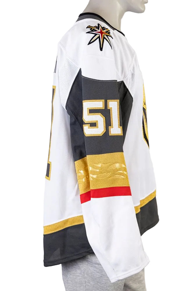 Game-Worn: #51 Lukas Cormier 2025 White Preseason  Set Jersey-20062 - Vegas Team Store