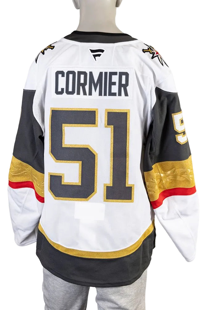 Game-Worn: #51 Lukas Cormier 2025 White Preseason  Set Jersey-20062 - Vegas Team Store