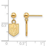 Vegas Golden Knights SS 14k Yellow Gold Plated Ball Dangle Earrings