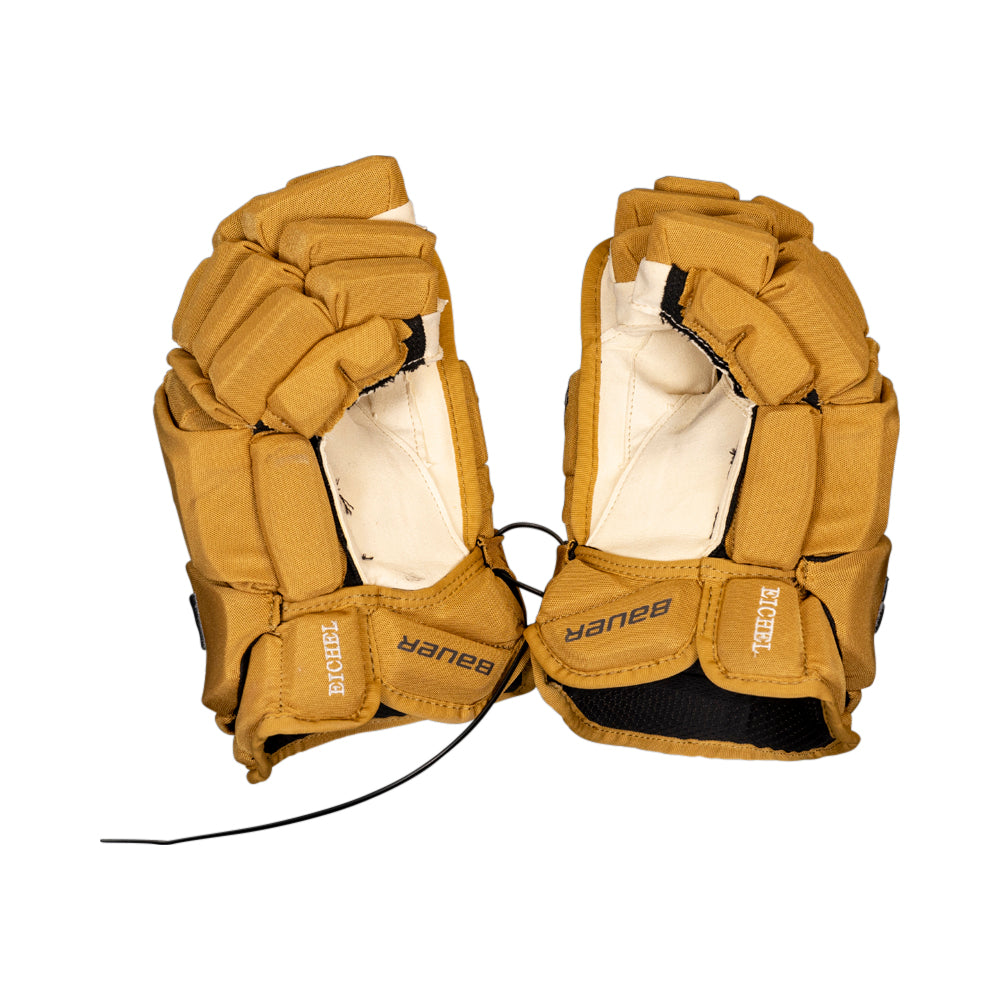 Game-Worn: #9 Jack Eichel 2023-2024 Winter Classic Style Gloves - 17110