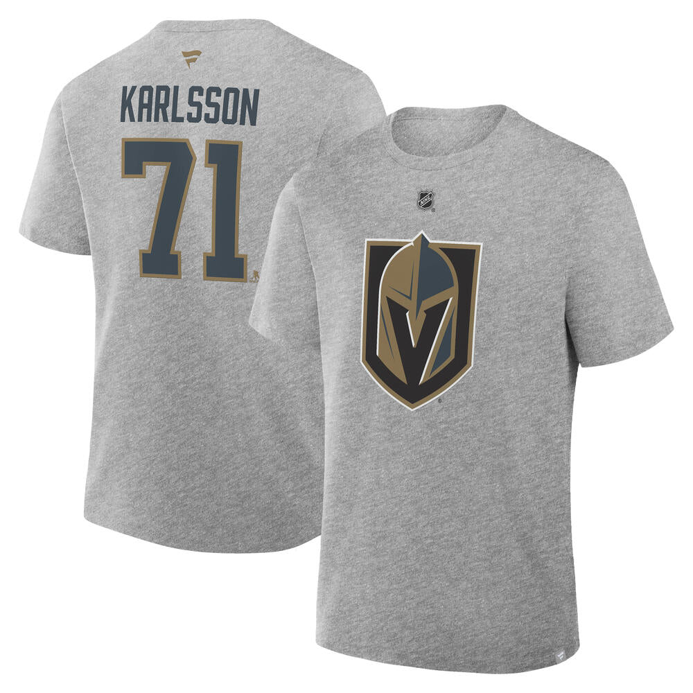 Vegas Golden Knights Karlsson Authentic Stack Name & Number tee