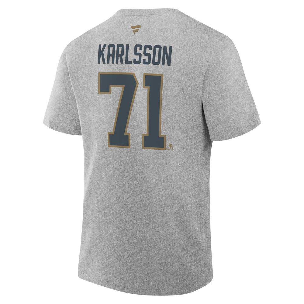 Vegas Golden Knights Karlsson Authentic Stack Name & Number tee