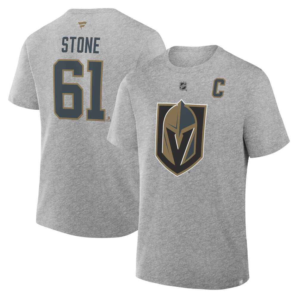 Vegas Golden Knights Stone Authentic Stack Name & Number tee