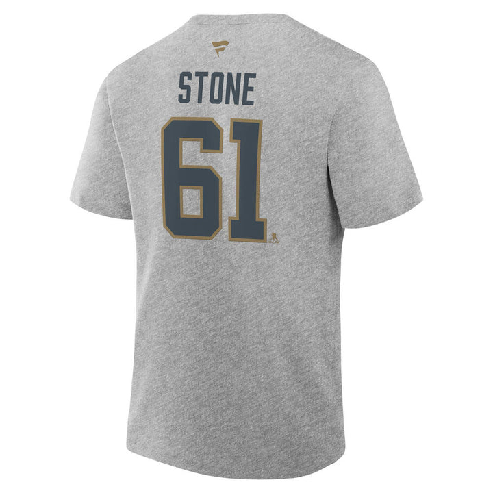 Vegas Golden Knights Stone Authentic Stack Name & Number tee
