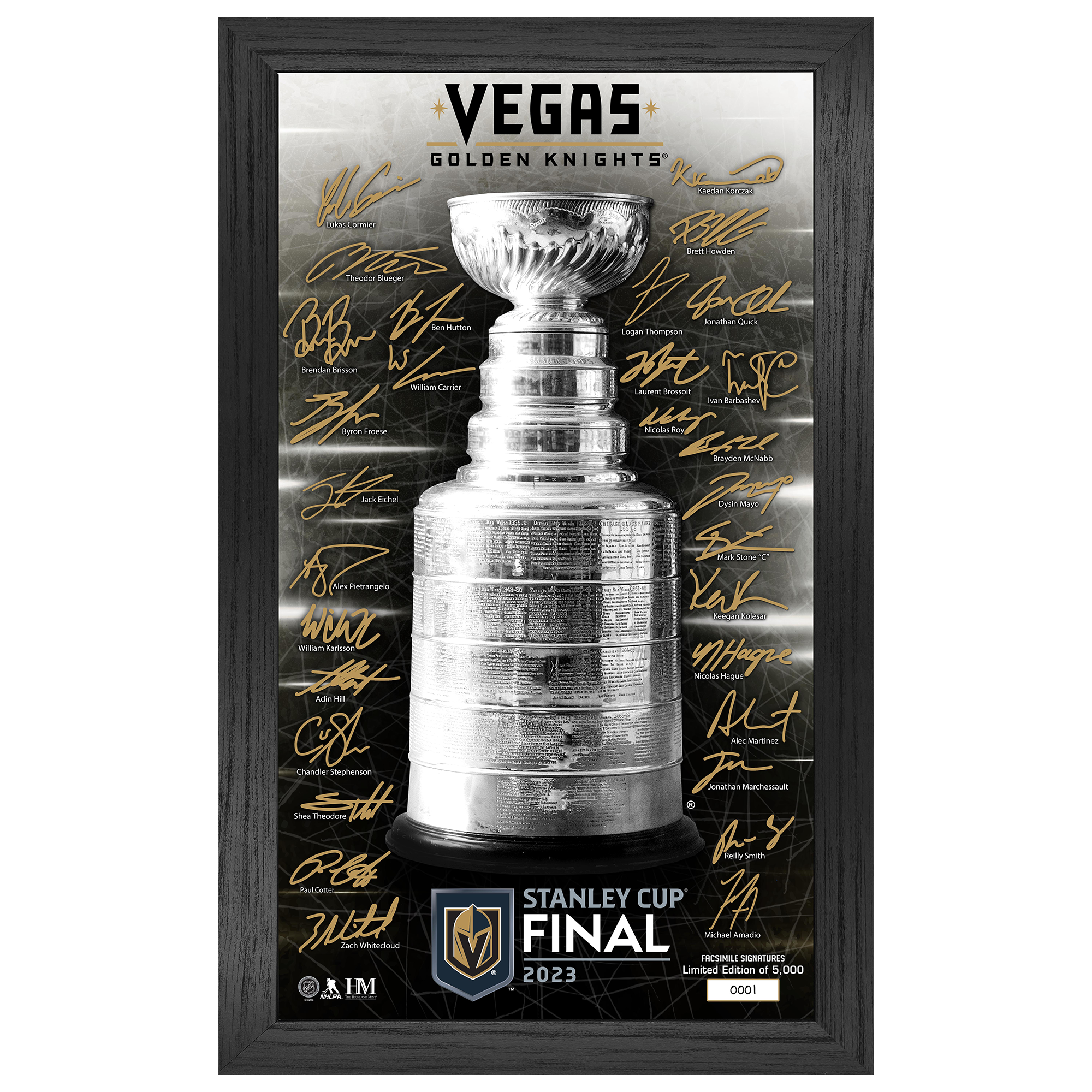 Vegas Golden Knights 2023 Stanley Cup Final Framed Signatures - Vegas Team Store