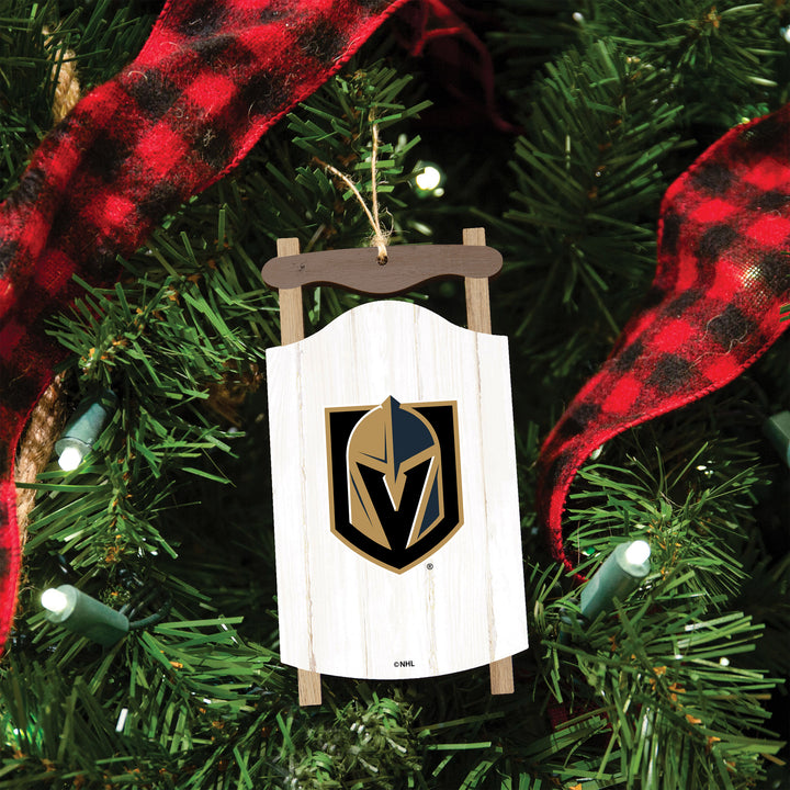 Vegas Golden Knights Holiday Sled Ornament