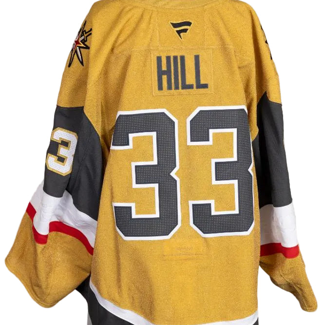 Game-Worn:#33 Adin Hill Gold Set 2 2025/26 Jersey-20666 - Vegas Team Store