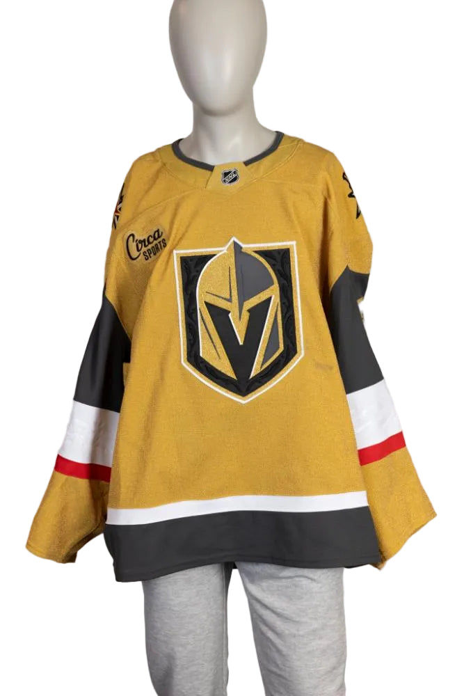 Game-Worn:#33 Adin Hill Gold Set 2 2025/26 Jersey-20666 - Vegas Team Store
