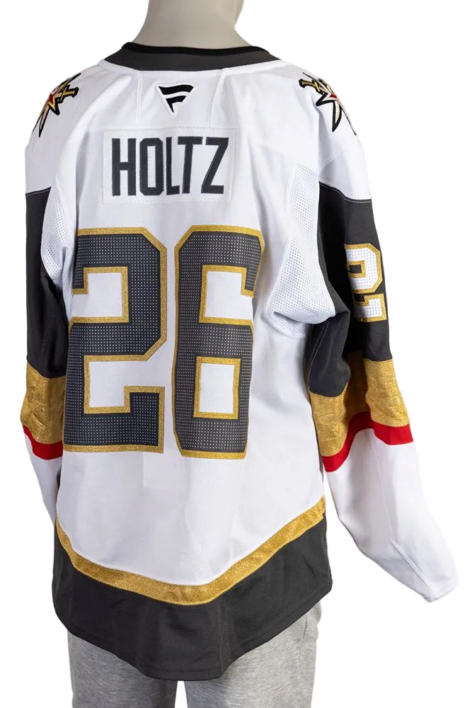 Game-Worn: #26 Alexander Holtz White Set 1 2025/26 Jersey-20179 - Vegas Team Store