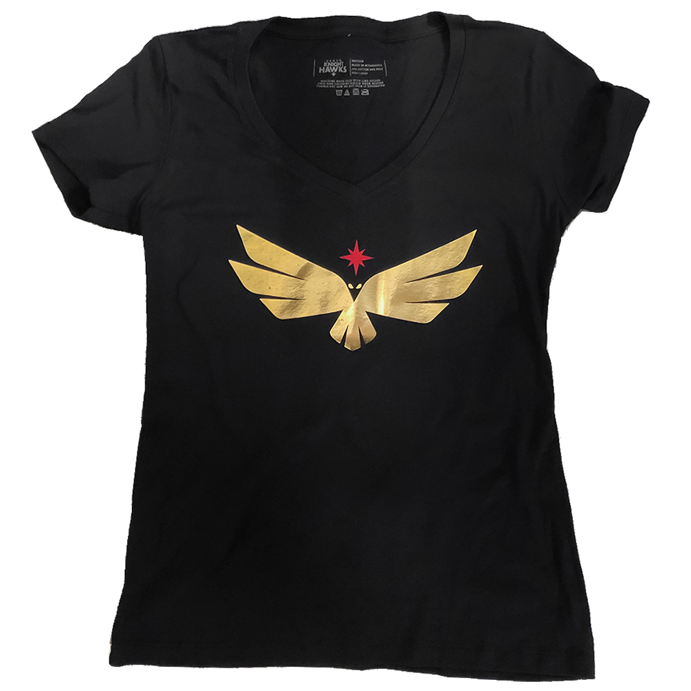 Vegas Knight Hawks Women's Primary Logo Tee- Black