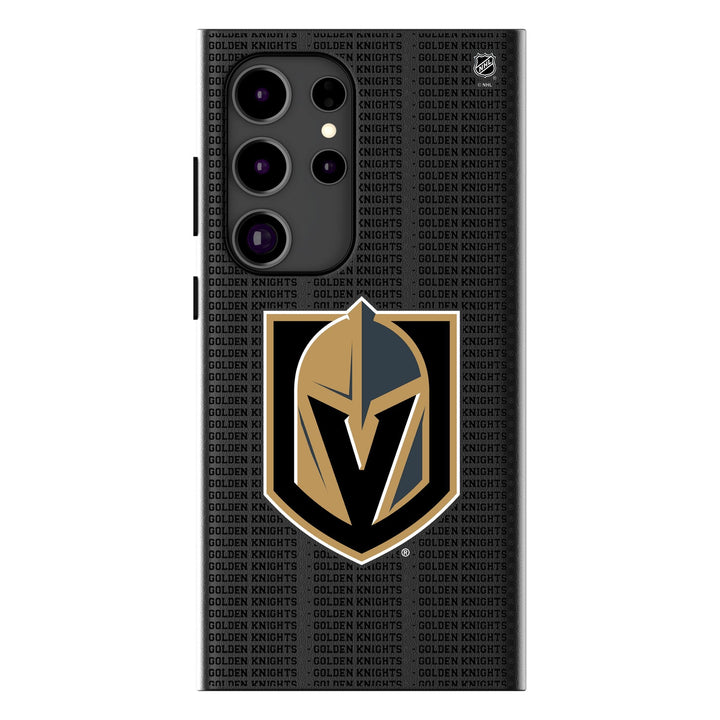 Vegas Golden Knights Text Backdrop MagSafe Compatible Phone Case