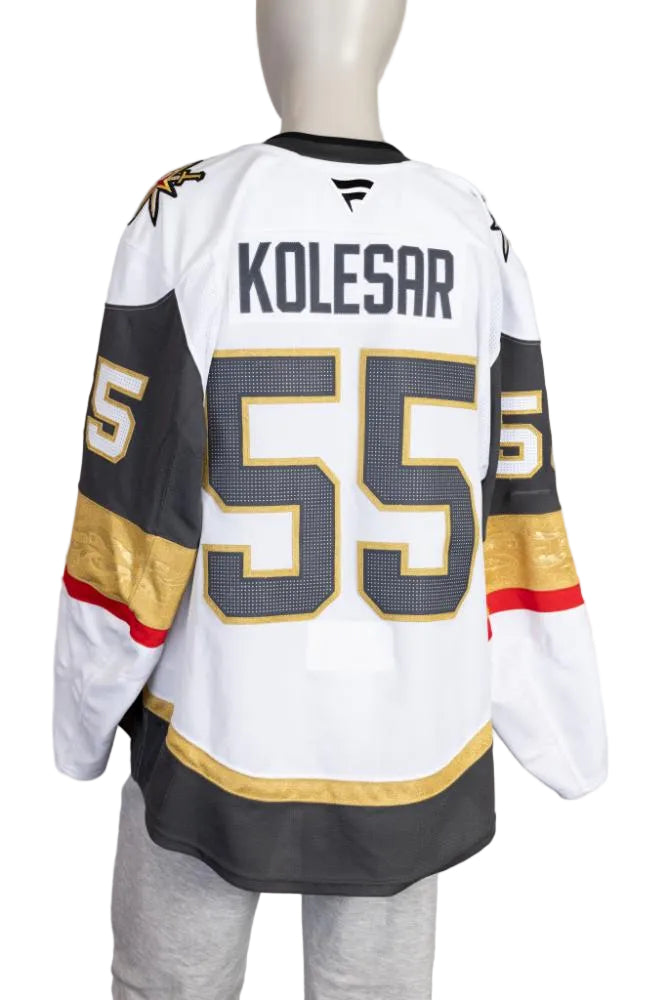Game-Worn:#55 Keegan Kolesar White Set 2 2025/26-20592 - Vegas Team Store
