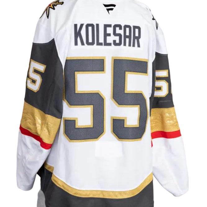 Game-Worn:#55 Keegan Kolesar White Set 2 2025/26-20592 - Vegas Team Store