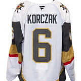 Game-Worn: #6 Kaedan Korczak White Set 1 2025/26  Jersey - 20169