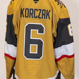 Game-Worn: #6 Kaedan Korczak Gold Set 1 2025/26  Jersey - 20331