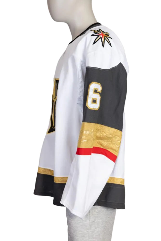 Game-Worn:#6 Kaedan Korczak White Set 2 2025/26 Jersey-20576 - Vegas Team Store