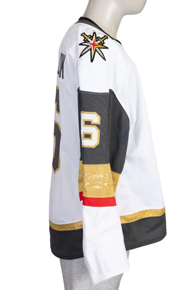 Game-Worn:#6 Kaedan Korczak White Set 2 2025/26 Jersey-20576 - Vegas Team Store